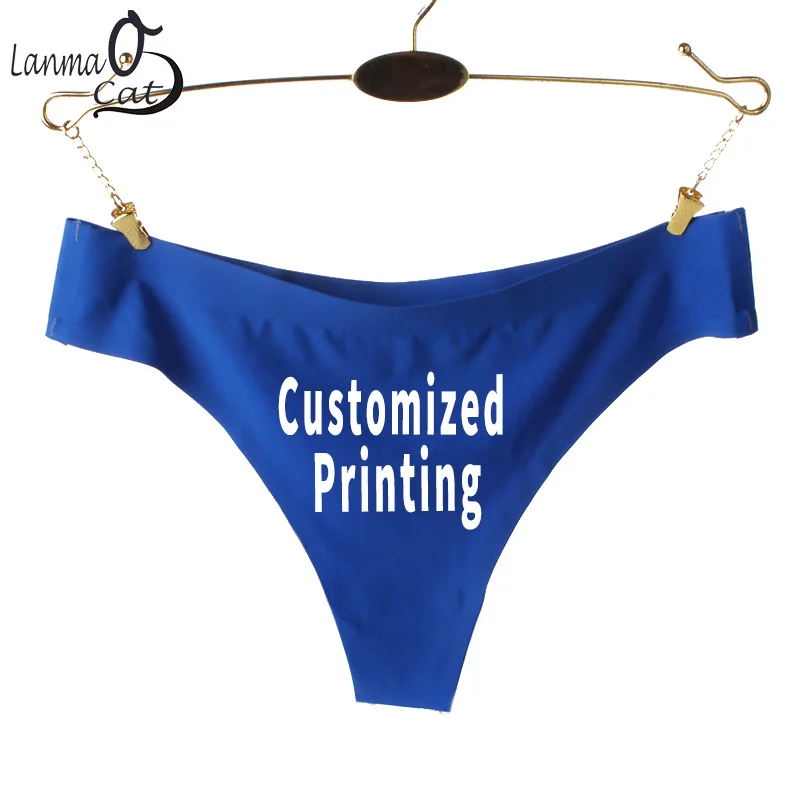 Sexy Women Seamless G String Lingerie Custom Logo Printed Seamless G String Underwear Design Thongs Panty Sexy Underpant