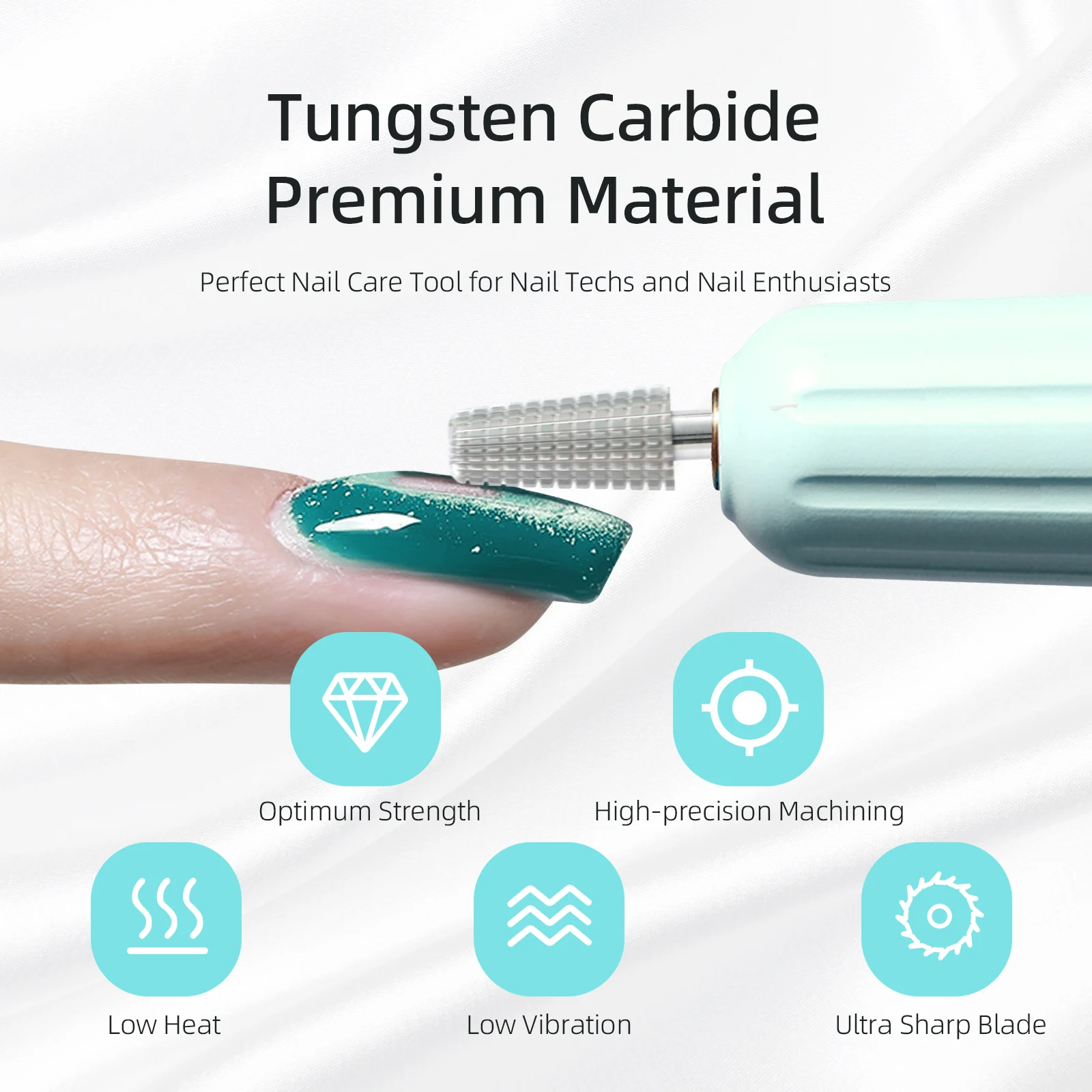 

HYTOOS Mini 5 in 1 Nail Drill Bit 10mm Tapered Drill Bits for Nails Professional Safety Carbide Nail Bits Acrylic Gel Remover