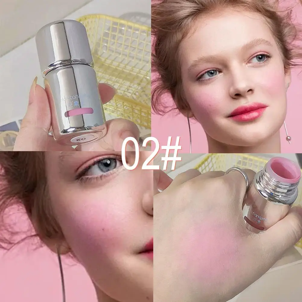 Jello Color Powder Liquid Blusher Moisturizing Sponge Highlighter Matte Pink Face Matt Makeup Liquid Blusher Cheek Head Vel K6K3