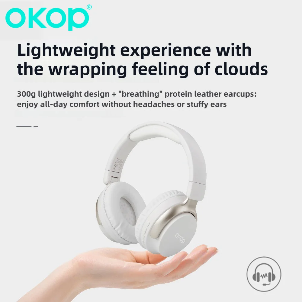 OKOPActive الحد من الضوضاء سماعة أذن لاسلكية تعمل بالبلوتوث سماعات عالية الدقة ستيريو عميق باس طويلة المدى سماعات سماعة الألعاب #3