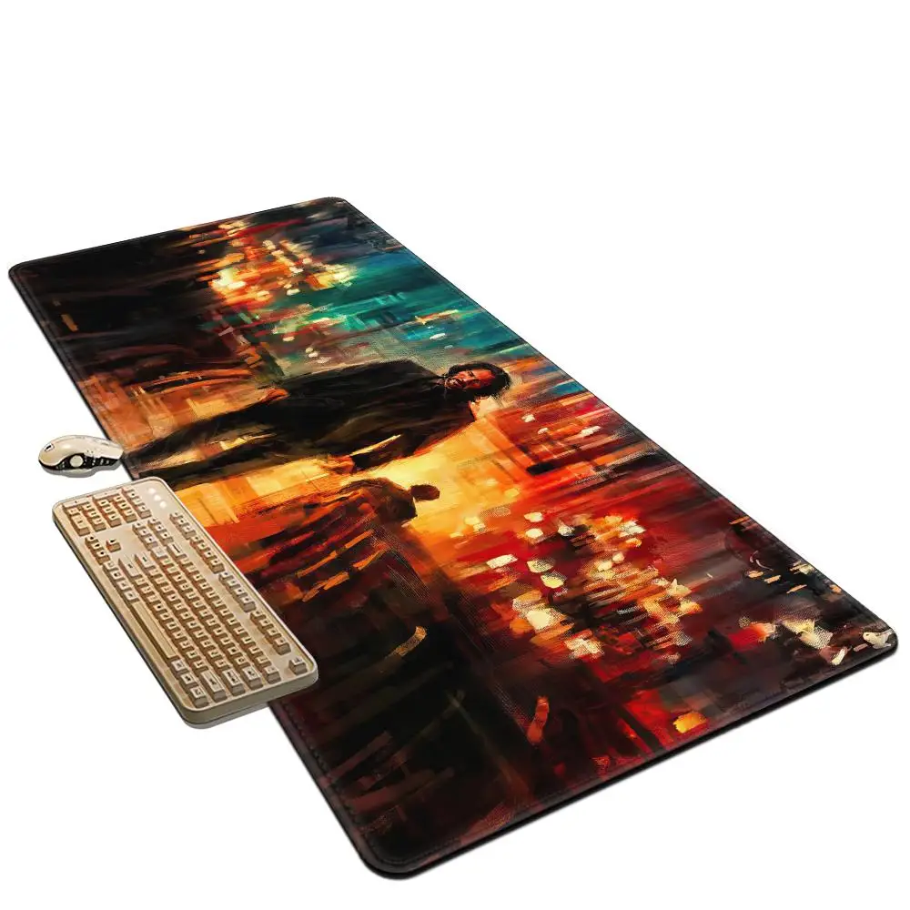 Large Mouse Pad J-John Wick Desk Mat XXL Gaming Accessories Office Gamer Keyboard Desk Mat Non-Slip Laptop rubber Anime Mousepad