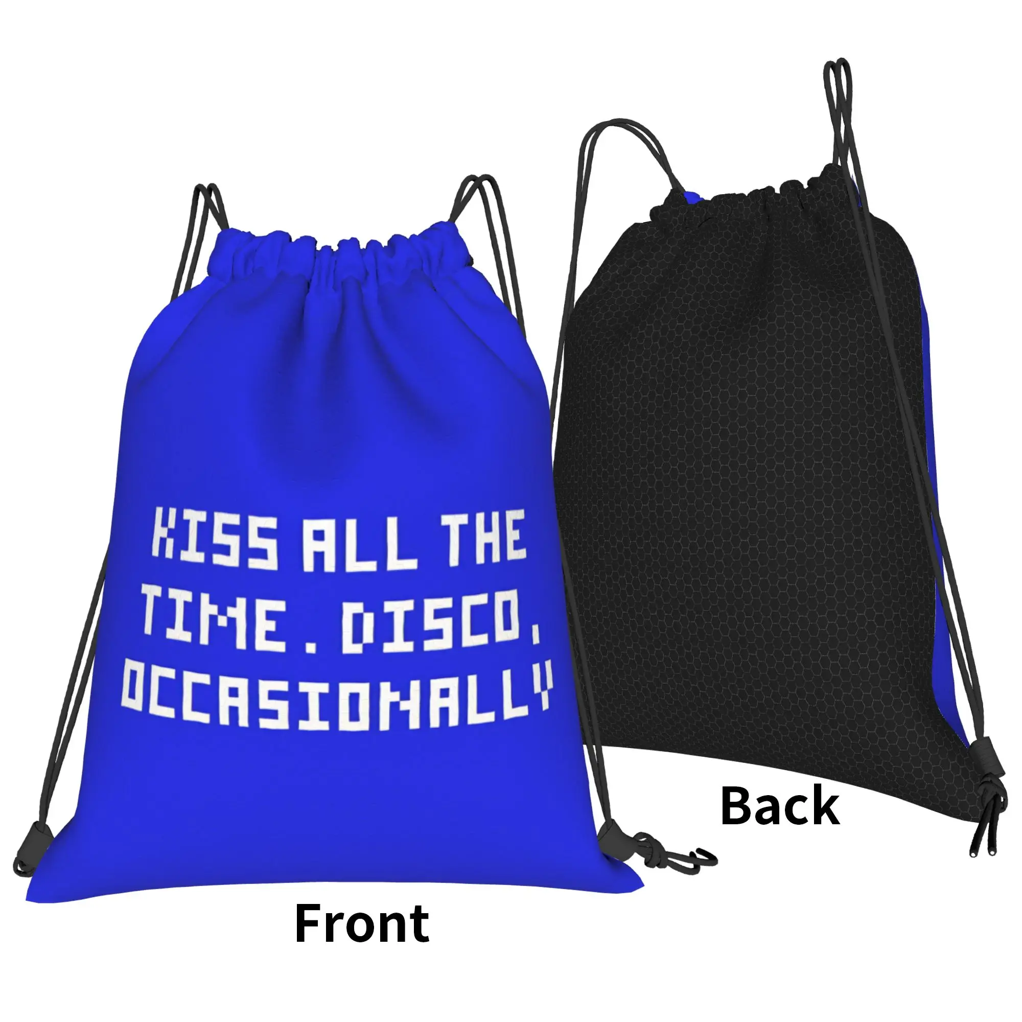 Kiss All The Time Disco Occasionally Drawstring Backpack Gym Sports Sackpack Harrys Music Styles String Bags 36cm (W) x 43cm (H)