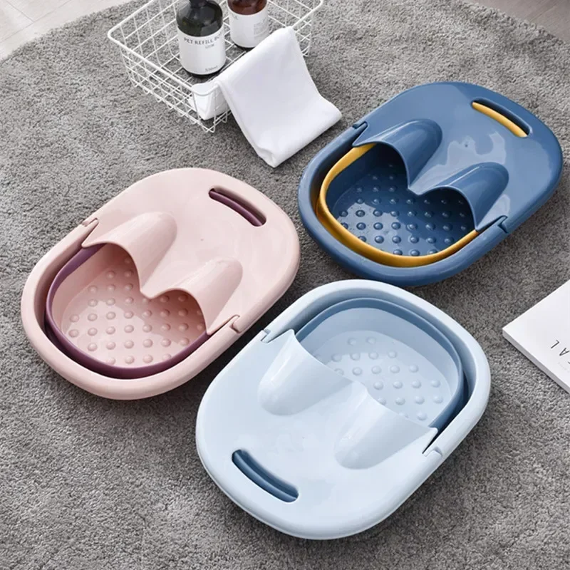 

At Home Soak Feet in A Bucket and Pass The Lower Legs; Massage in A Folding Foot Bath Through