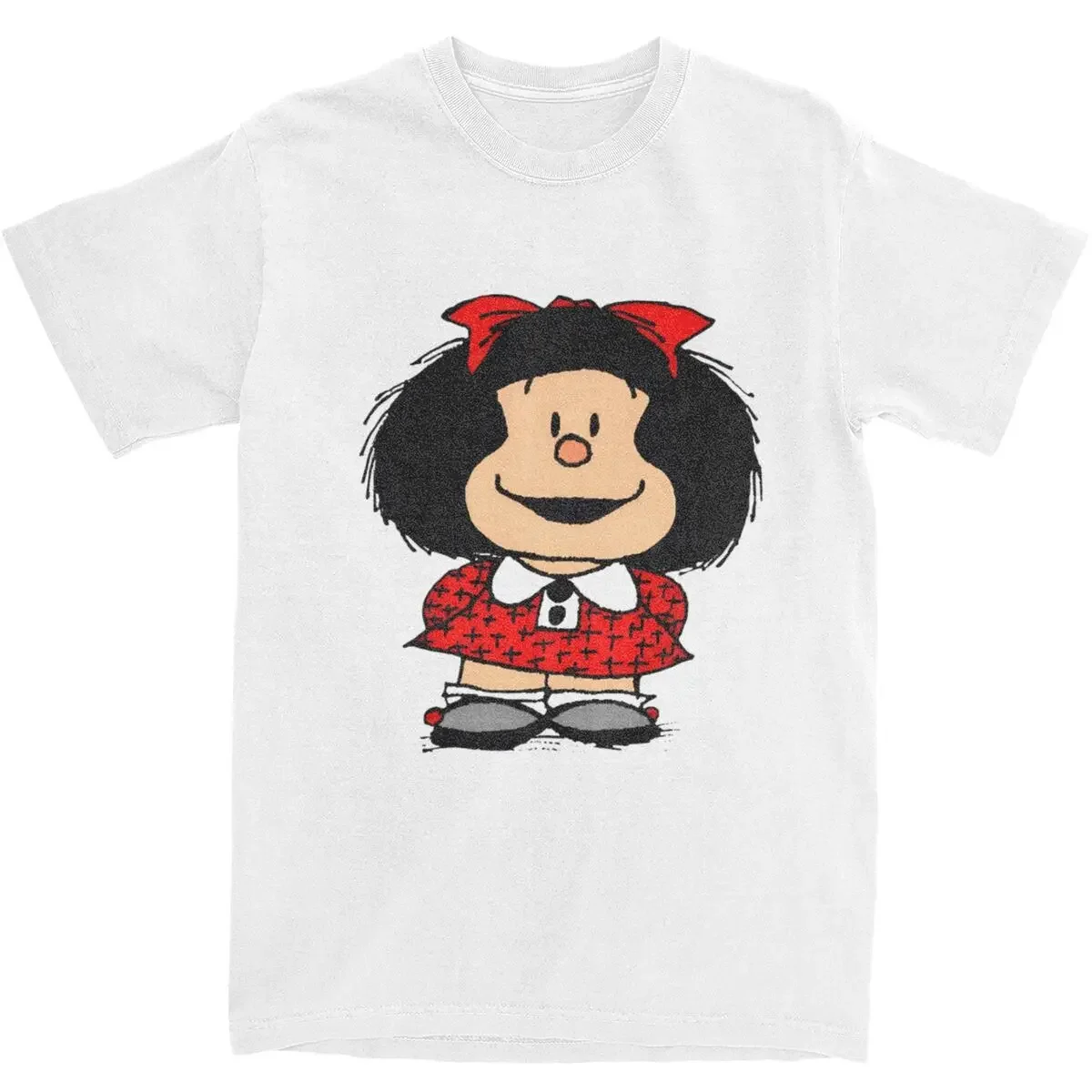 Mafalda T Shirt Cute Girl Trending T Shirts Short-Sleeved Vintage Tops Summer Cotton Round Neck Plus Size 5XL Tees