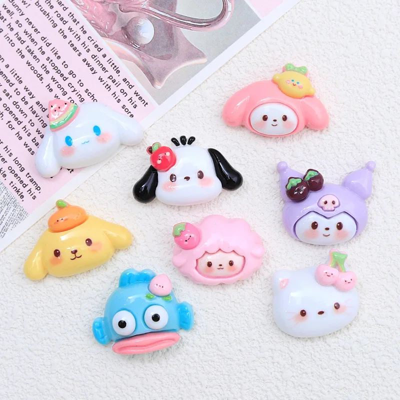 10 Pcs New Kawaii Cartoon Kitten, Puppy, Rabbit Resin Flat Back Scrapbook Figurine DIY Bow Decor Accessories Crafts