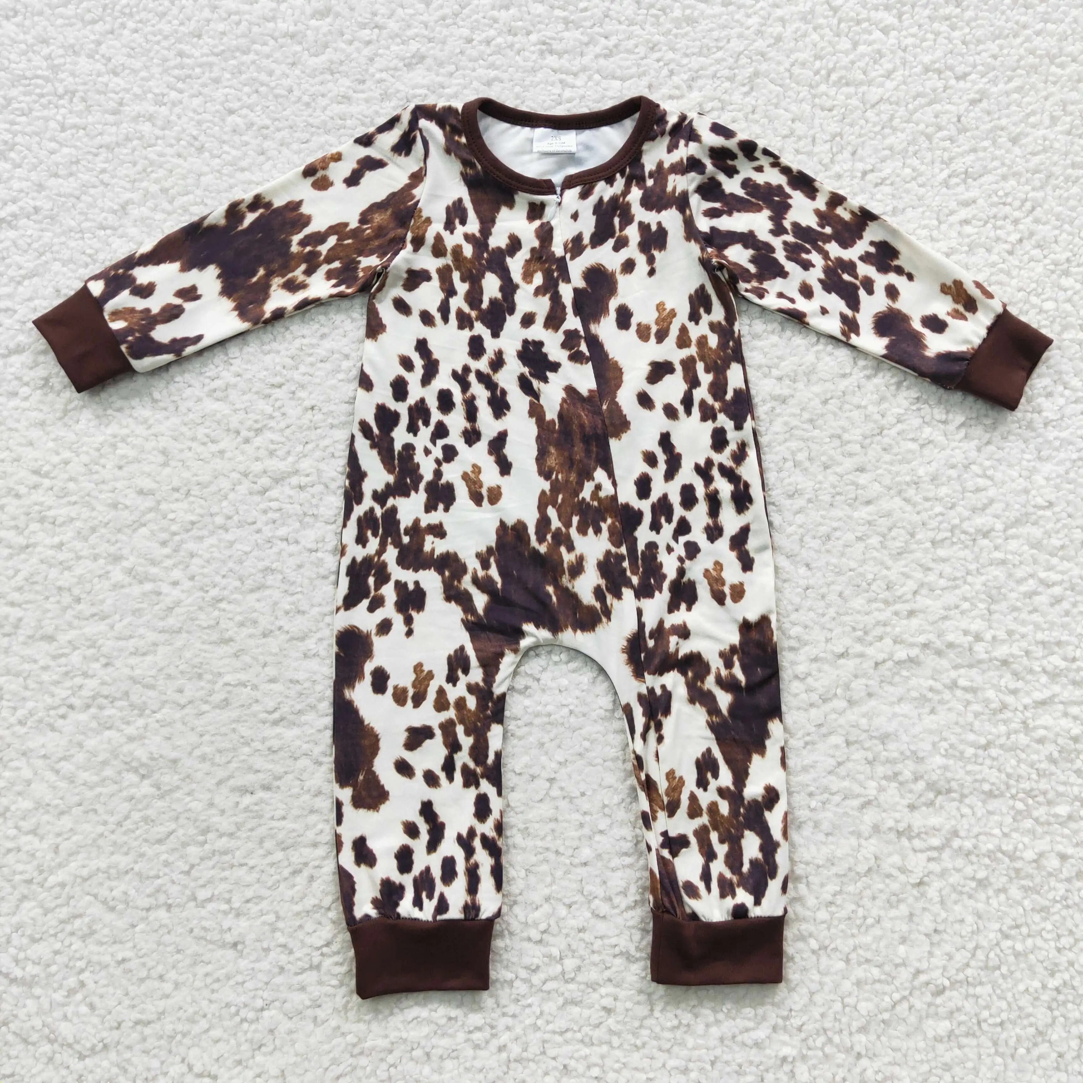 

2​023 New Update Wholesale Baby Zip Sleepers Toddler Brown Rompers Long Sleeve Newborn One-Pieces