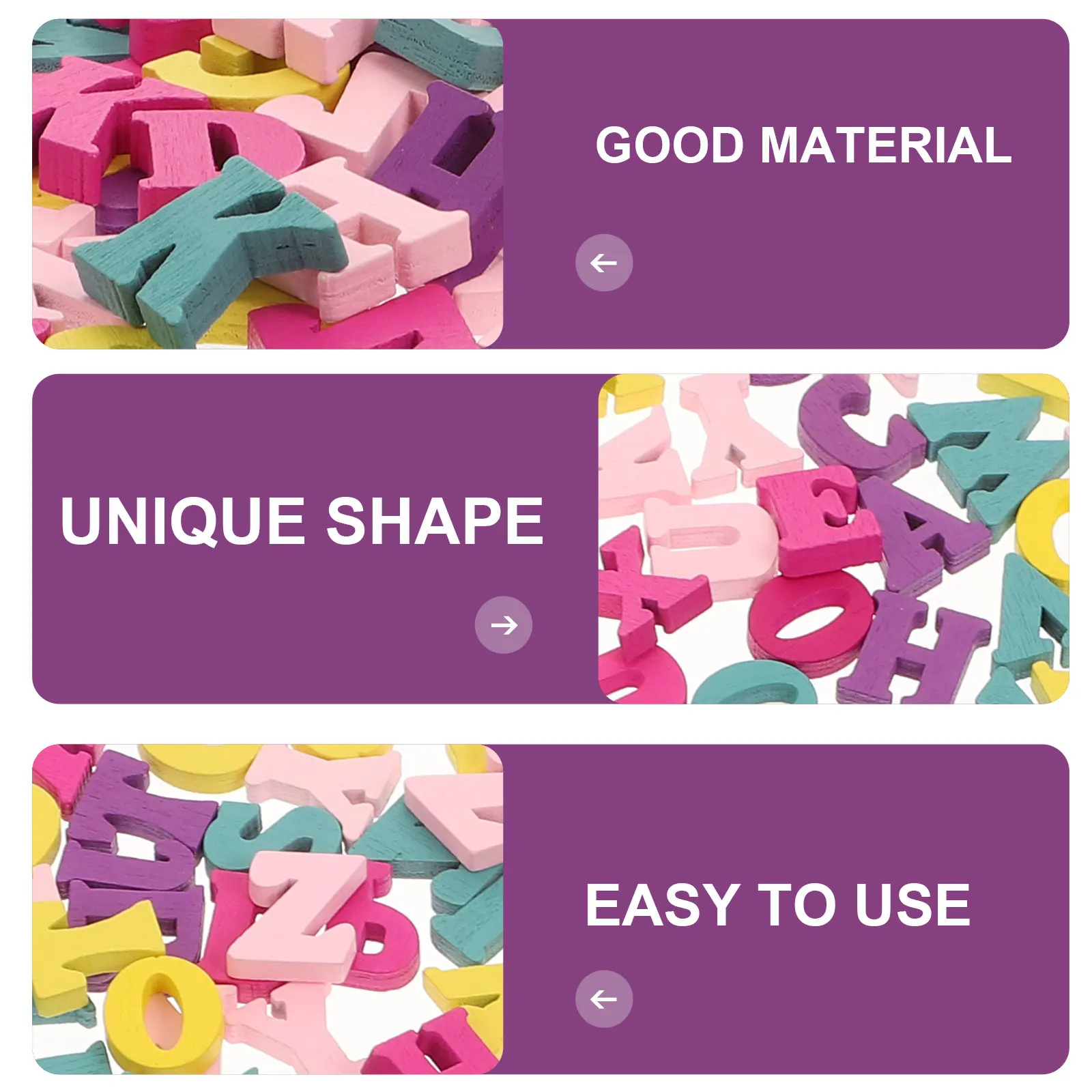 

200 Pcs Wooden Alphabet Crafts Kids Educational Montessori Toys Creative Family Handicrafts Smooth Light Colorful for Birthday