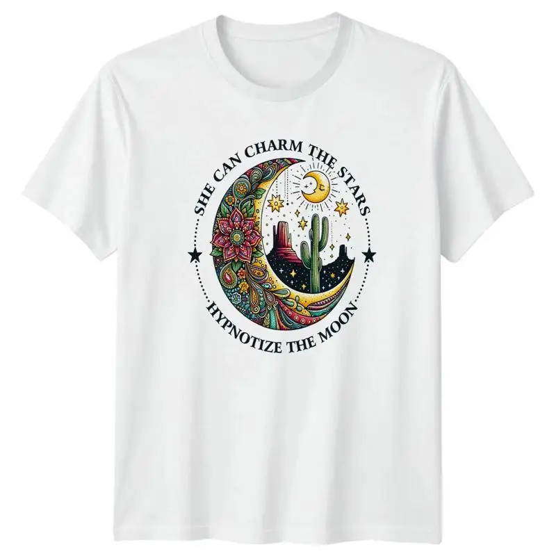 She Can Charm The Stars Hypnotize Mandala Desert Bohemian T-Shirt