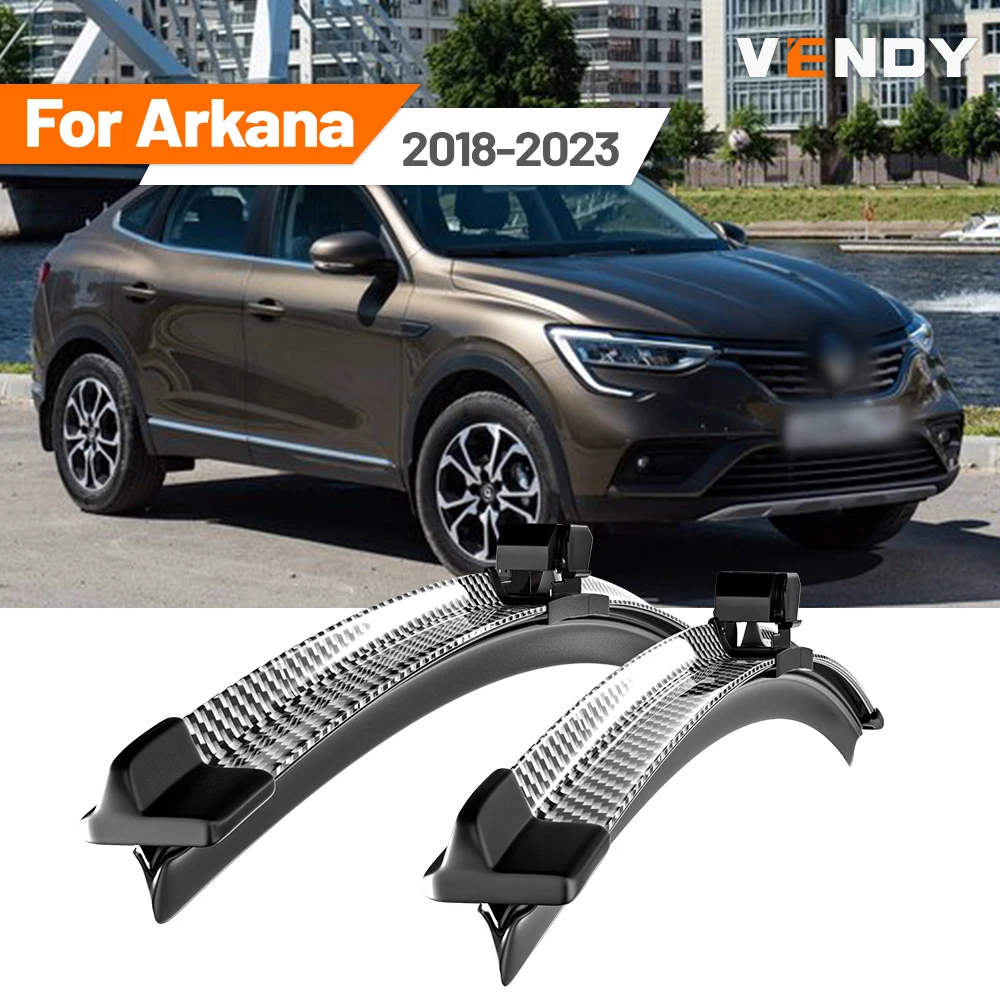 Für Renault Arkana 2018–2023 2019 2020 2021 2022 2 Stück Frontscheibenwischerblätter Scheibenwischer aus Kohlefaser und Schwarz