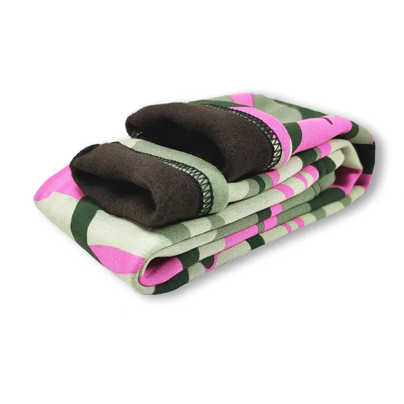 Thin Velvet Children Kids Pants Camouflage Print Boys Trousers Floral Girls Leggings for Spring Autumn