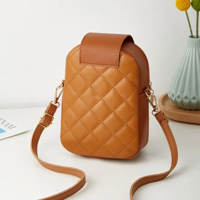 New Fashion Casual Lingge Embroidered Lock Buckle Single Shoulder Vertical Small Square Bag Crossbody Bag bags for women