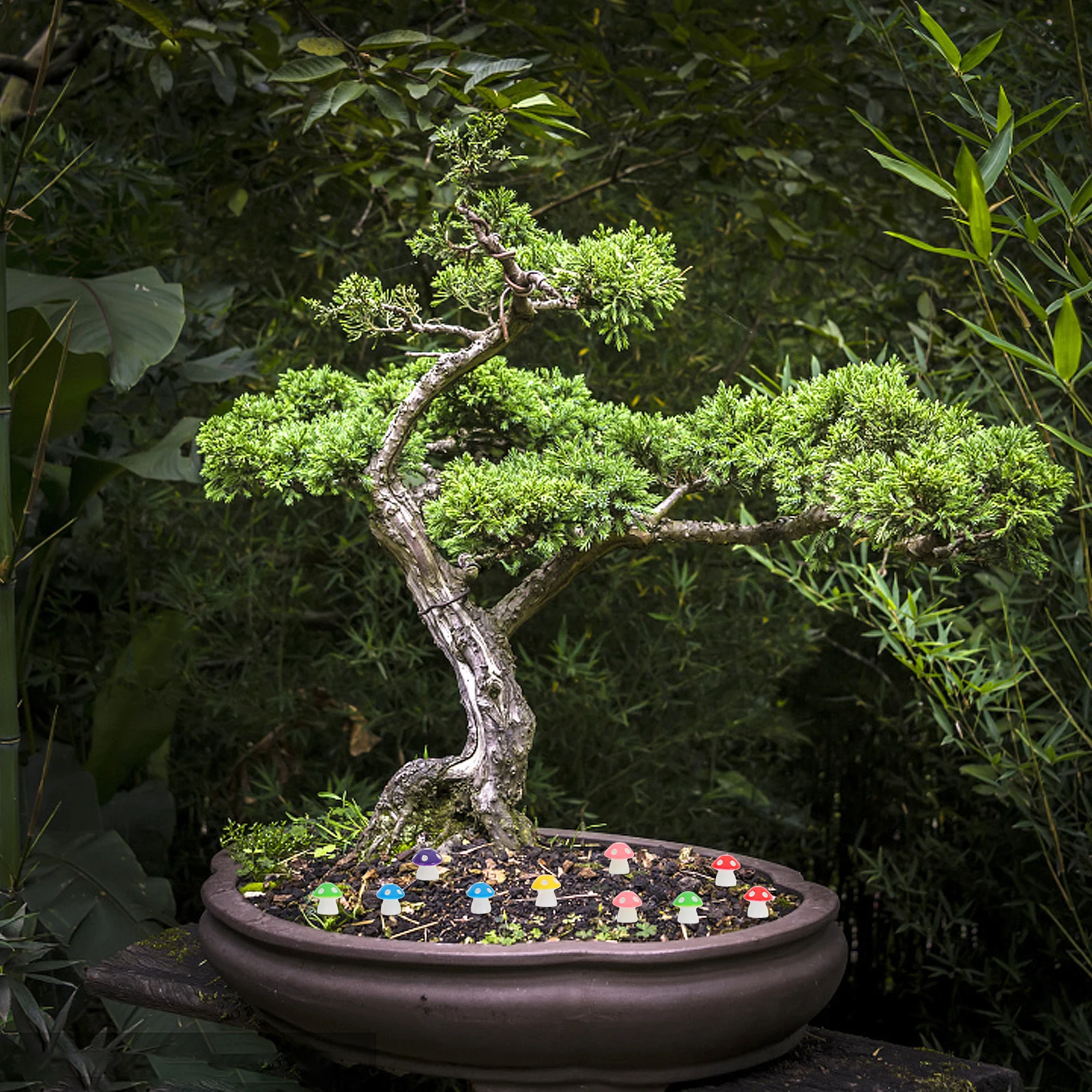 

60Pcs Miniature Mushroom Figurines Tiny Durable Resin Mushrooms Fairy Garden Micro Landscape Bonsai Decorative Craft