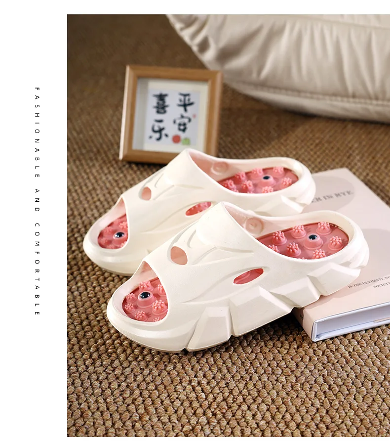 2026 Unisex Fußmassage-Slipper für Damen und Herren, Akupressur-Sandalen mit dicker Sohle und Hohldesign, Reflexzonen-Sandalen – Detail 11