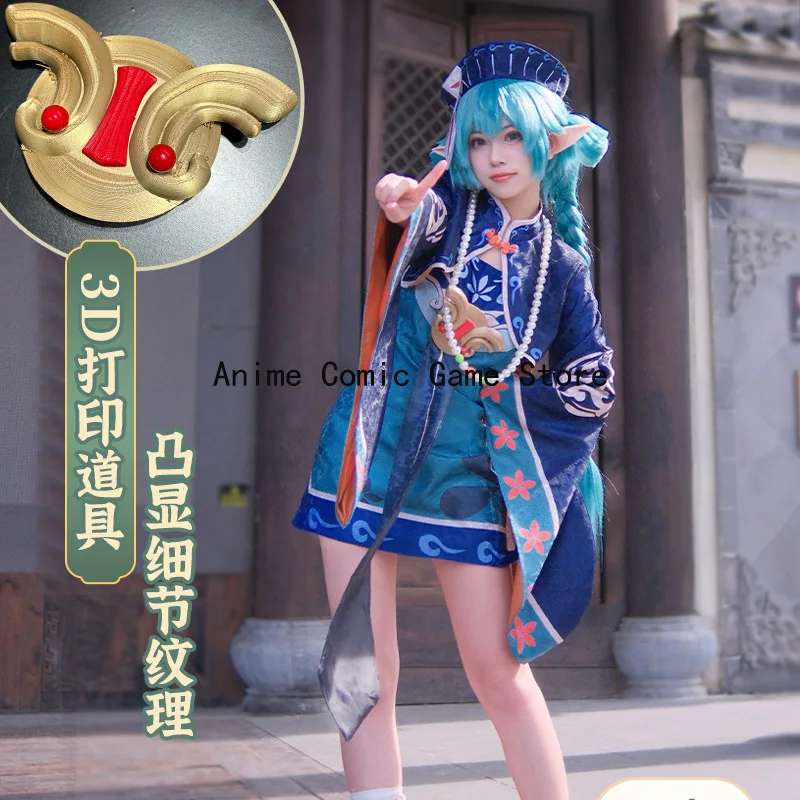 in Stock Mikuu Zombie Cosplay Costume Wig Anime Cute Chinese Vampire Costume Dress Helloween Party Outfits for Women