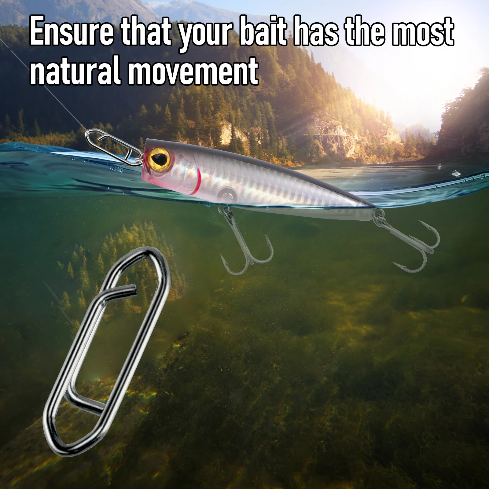 50 Stück Edelstahl Angeln Speed Clips Fast Link Quick Change Snap für Crankbait Swimbait Minnow Plug Salzwasser – Detail 3