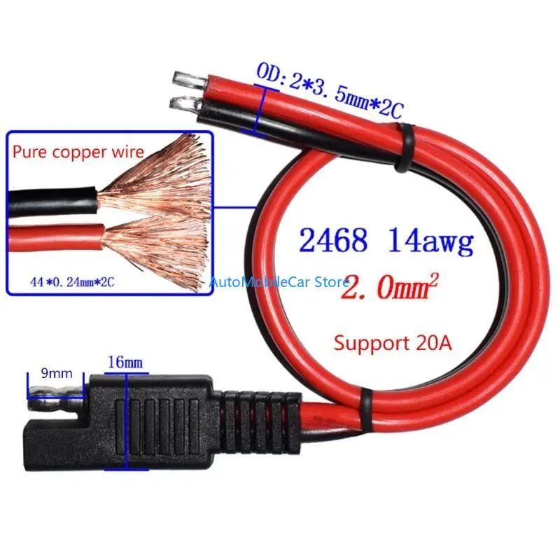 G8TE Cable Extension Cord 14AWG-Wire Harness Quick Disconnect SAE for Truck