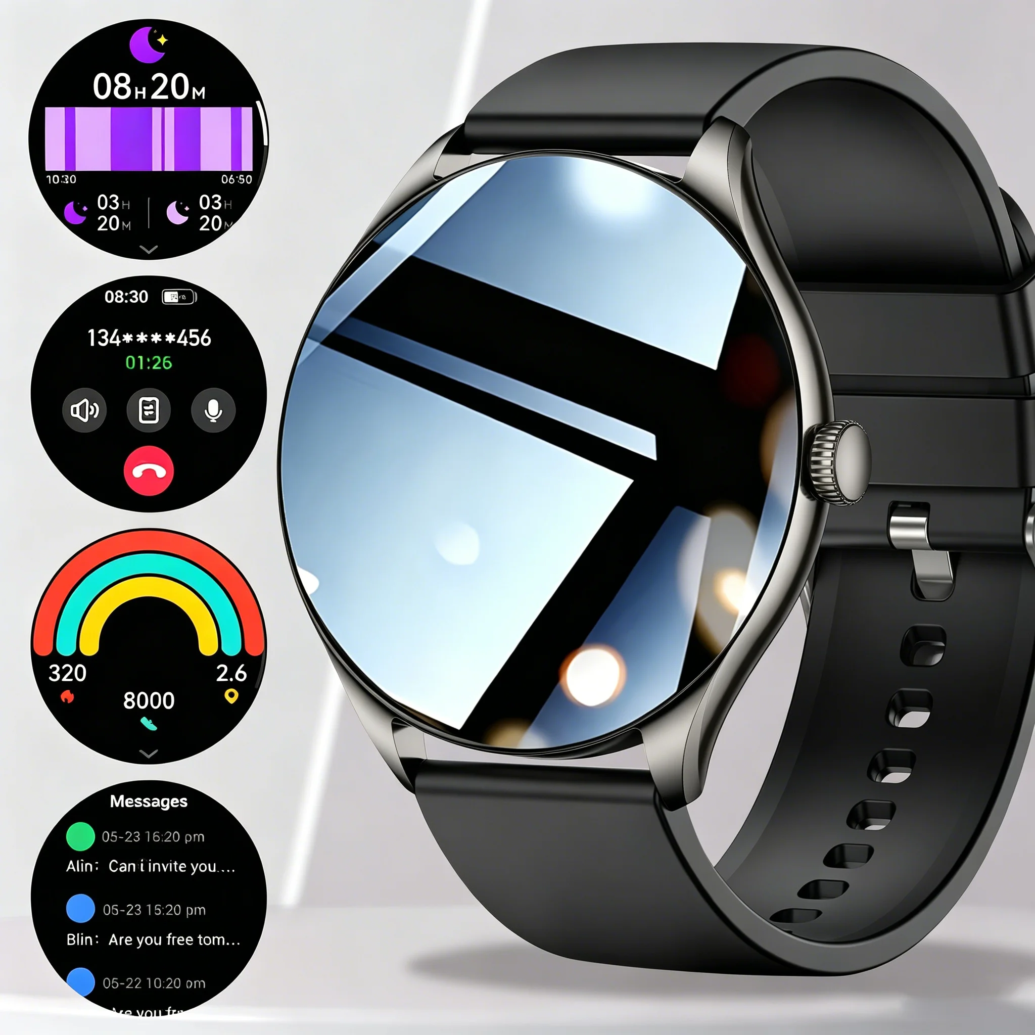 

KESHUYOU Smart Watch 1.52 Inch HD Screen Bluetooth Call Wireless Charging Voice Assistant Multi Sport Fitness 2026 New