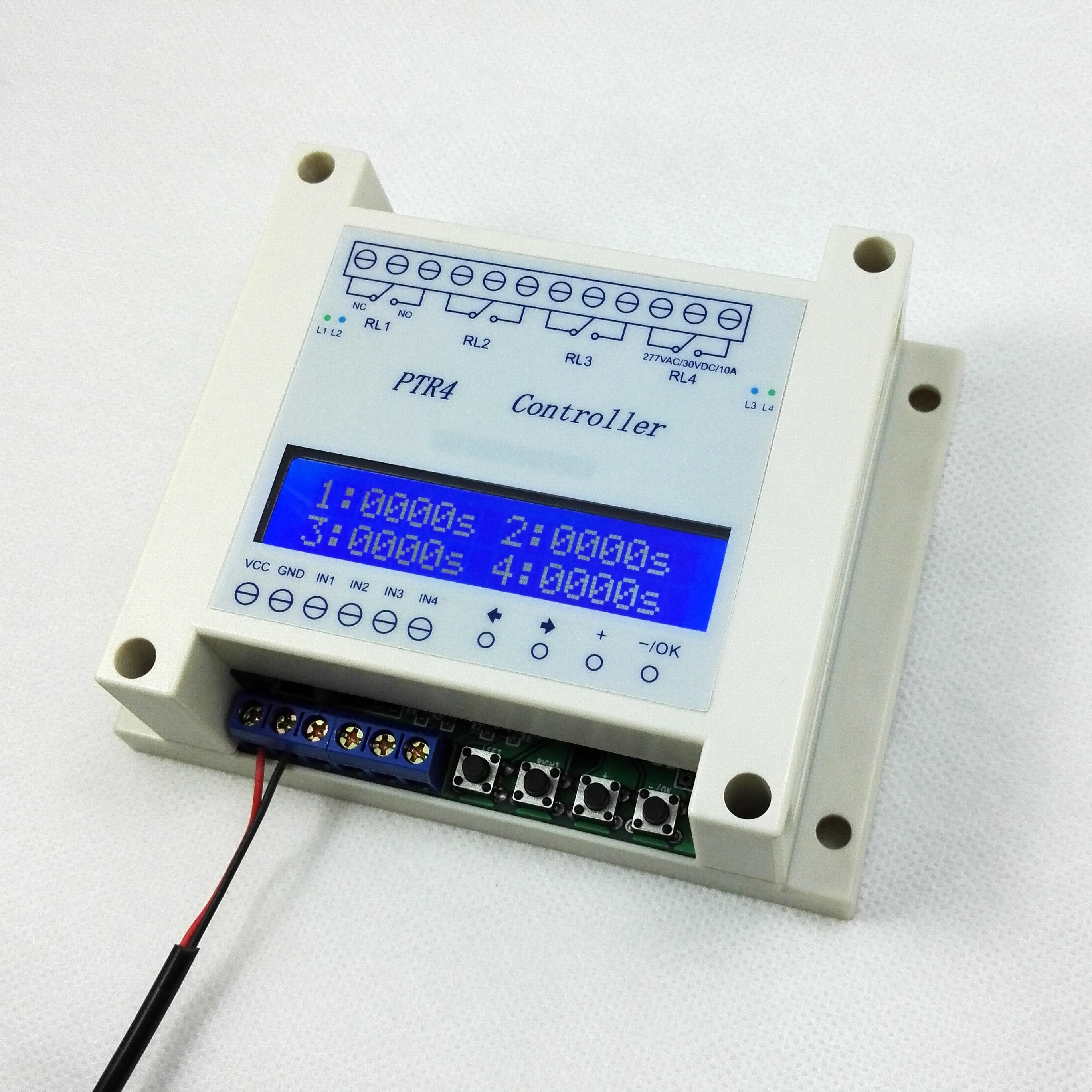 DC6-40V 4-Channel Programmable Digital Time Relay Timer Controller Delay Switch Module Independent Timing Cycle LCD Display