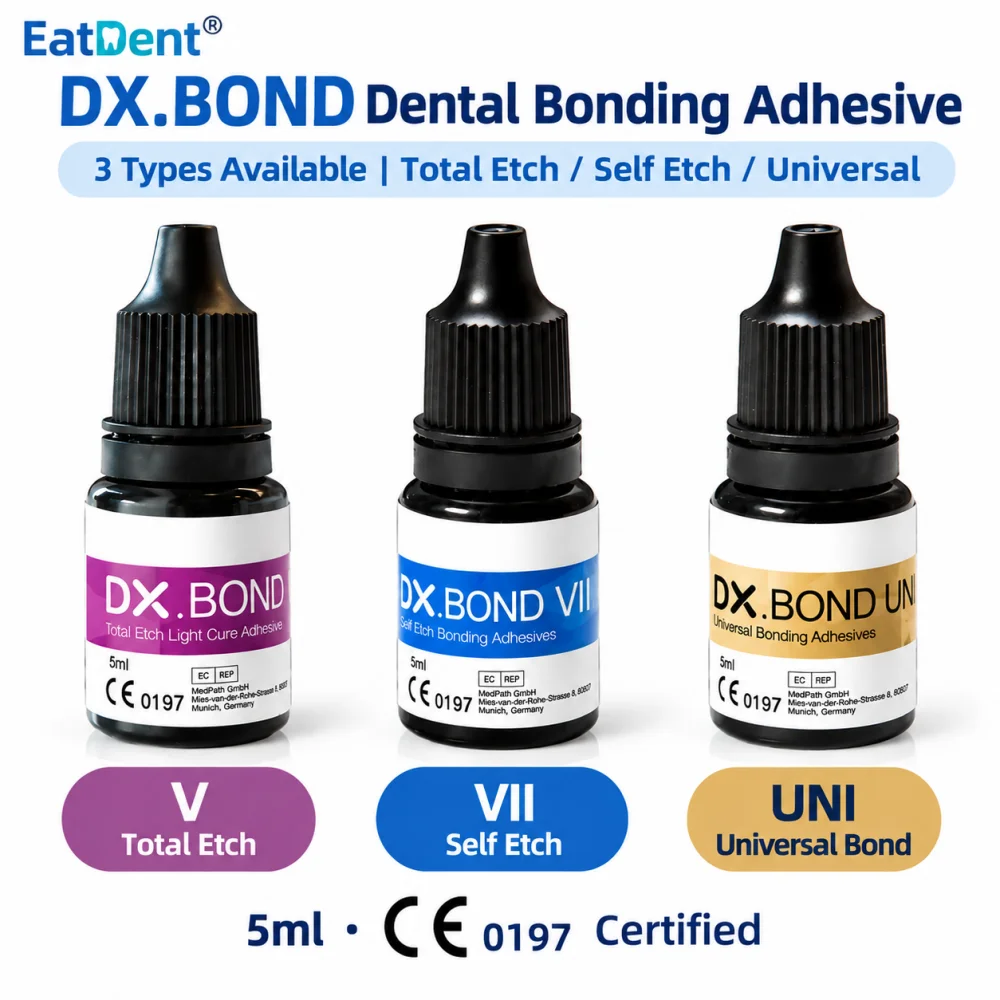 Original Dentex DX. BOND V/VII/VIII 3ml/5ml Light Cure Dental Bonding Adhesive Composite Resin Agent Glue Total Self Etch Gels