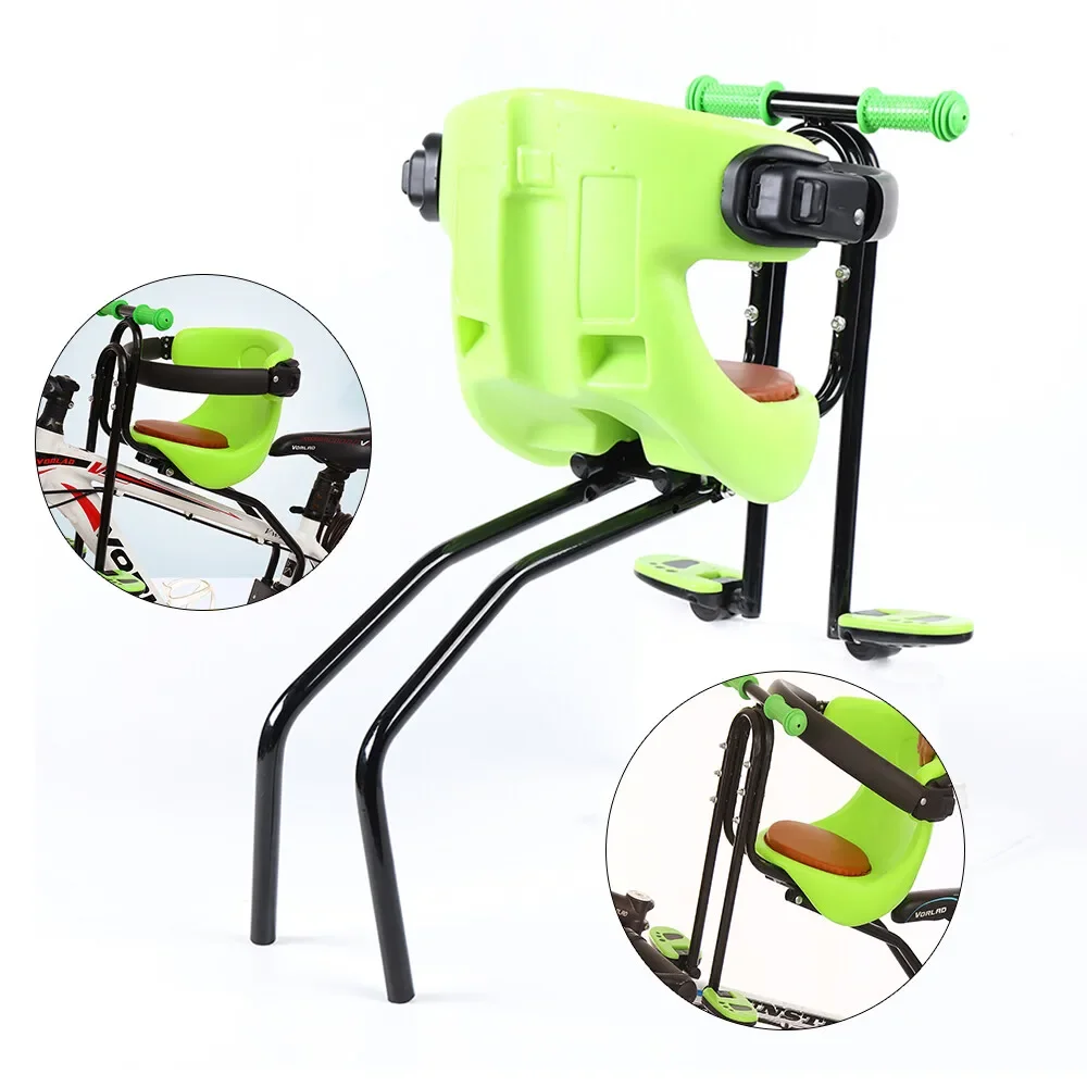 Быстросъемное переднее сиденье для детского велосипеда — сертифицированное ASTM, безопасное с 5-точечным ремнем безопасности и защитной планкой для малышей (9–3 лет)