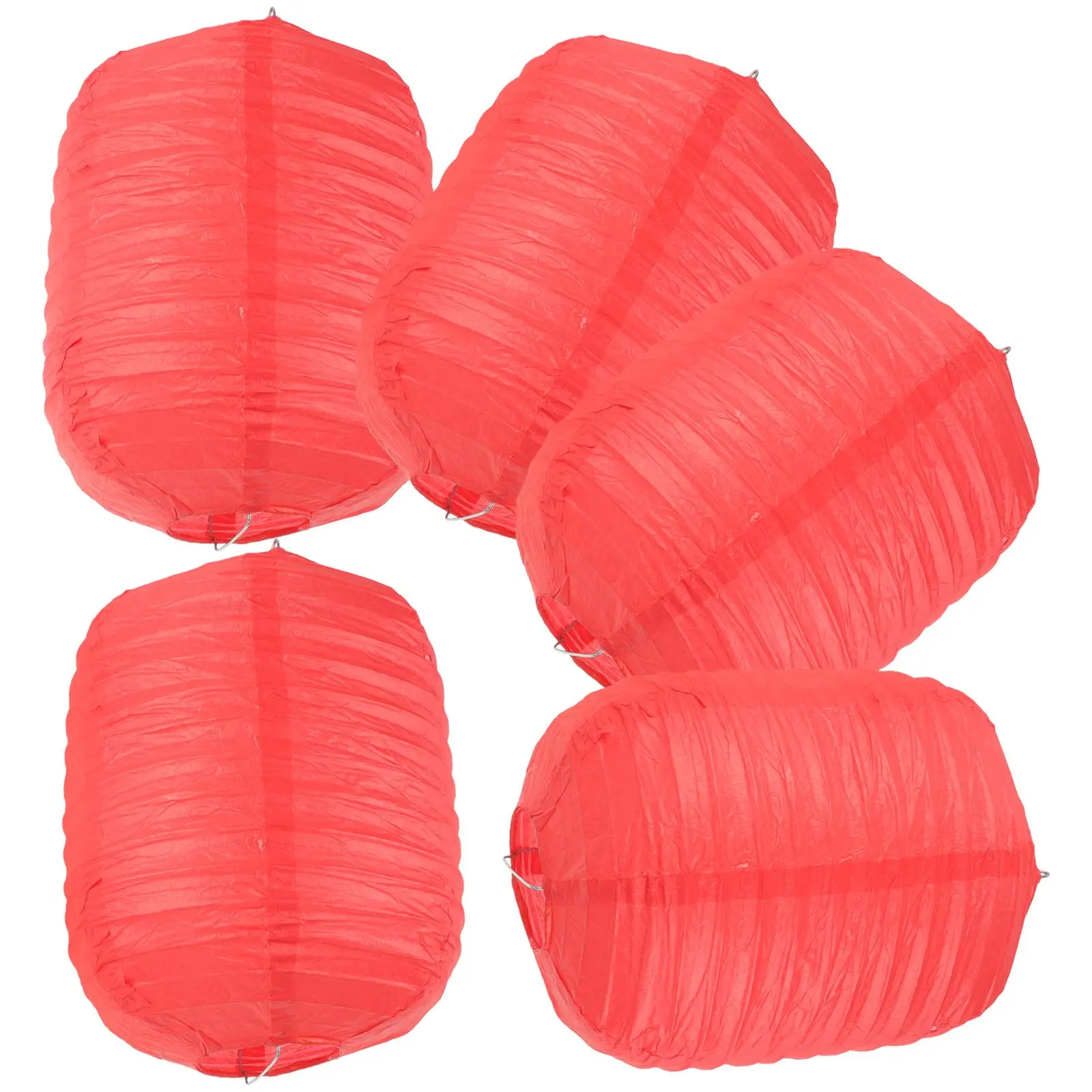 

5 Pcs Paper Lanterns PVC Decor Folding Hanging Chinese Style Festival Party DIY Decorations Red Japanese Lanterns