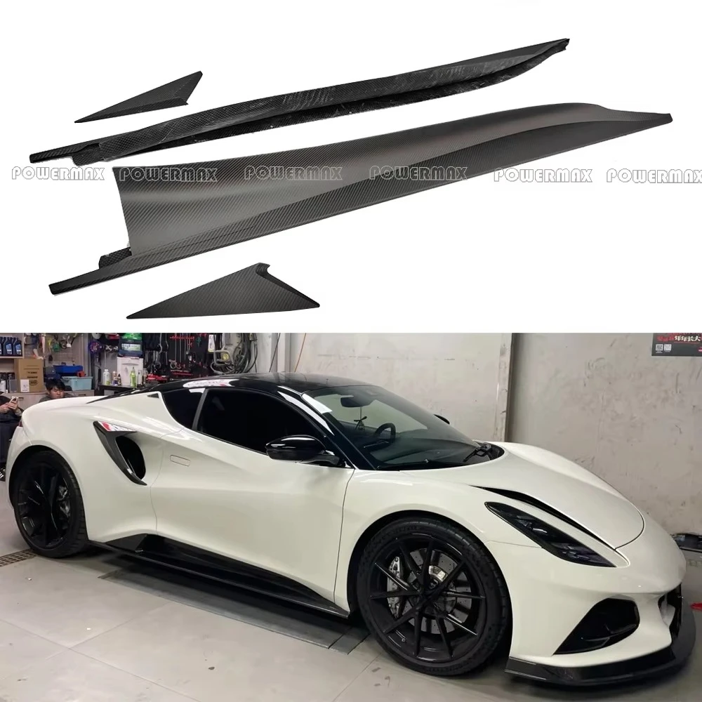 Car Part Dry Carbon Fiber Body Kit Front Side Skirts with Side Vents for Lotus Emira 2021+