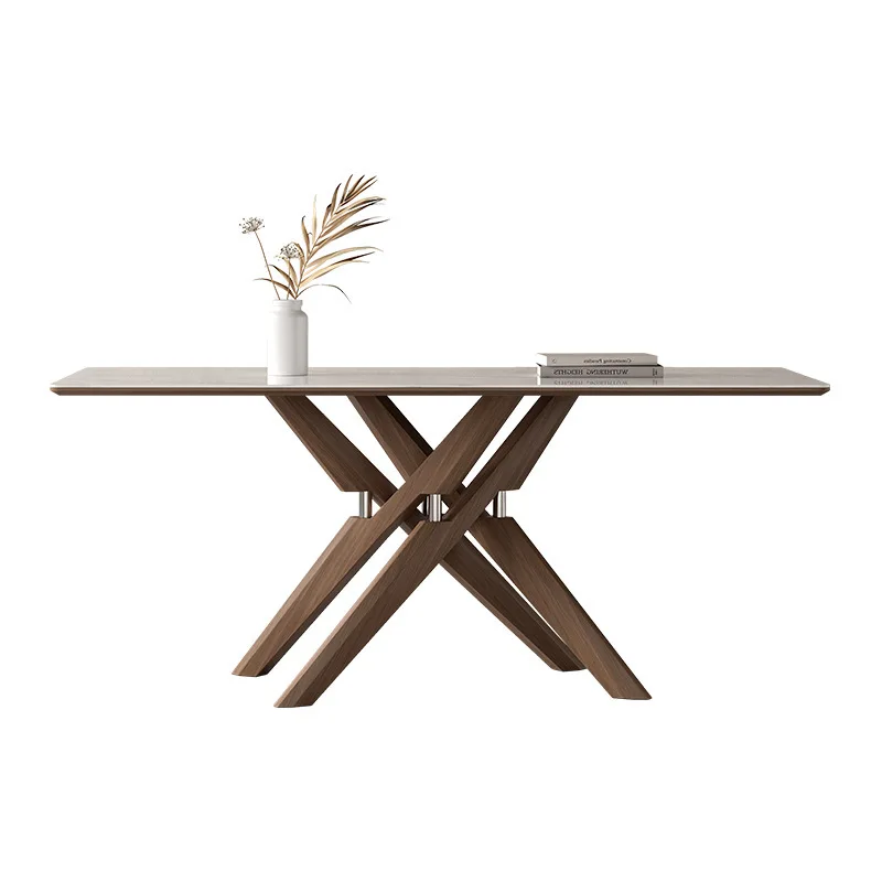 

Solid wood, dining table, small apartment, modern, simple, walnut, wabi-sabi, bright light