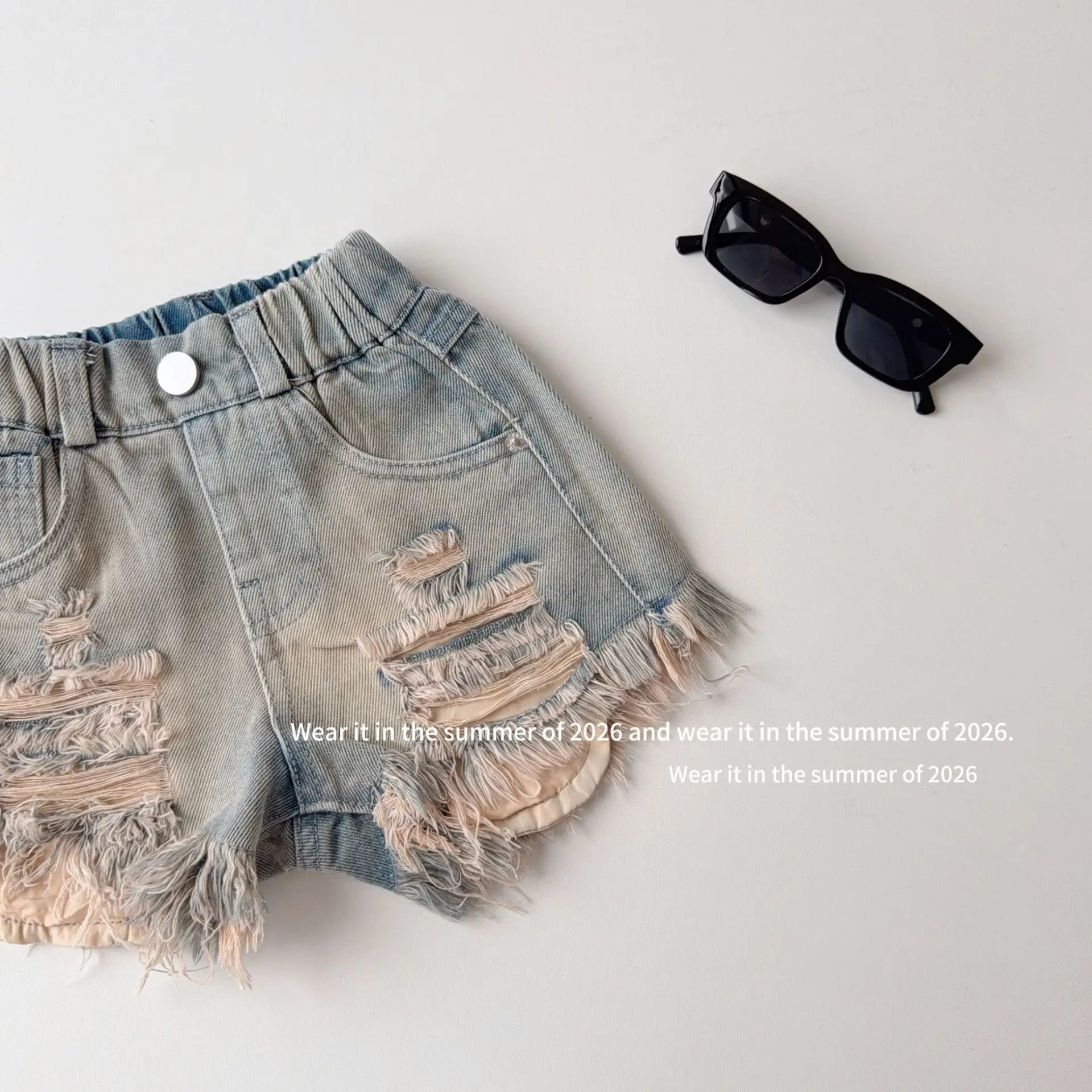 

2026 Baby Girls' and Children's Spring Summer Hot Girl Shorts Fashion All-match Kids Outwear Short Pant