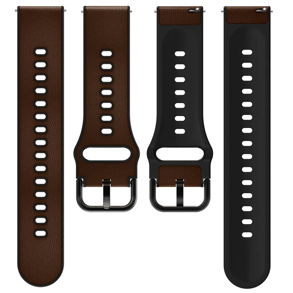 22mm Watch Strap For Xiaomi MI Watch S1/  S1 Active Genuine Leather Silicone Band Bracelet Watchbands MI Watch Color 2 Wristband