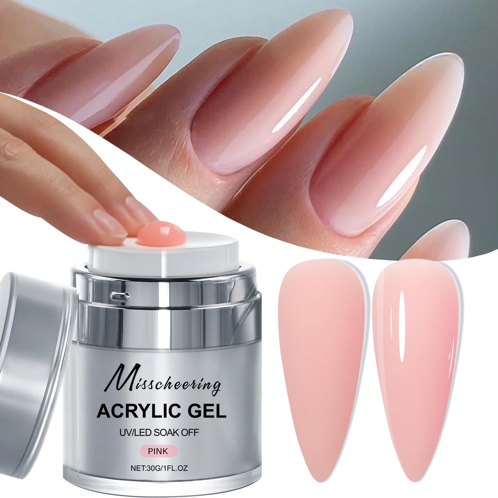 Gel de uñas de constructor rápido, 15/30g, blanco, desnudo, rosa, transparente, Gel de extensión para decoración de uñas, Gel acrílico multifuncional, LED UV para remojar para salón