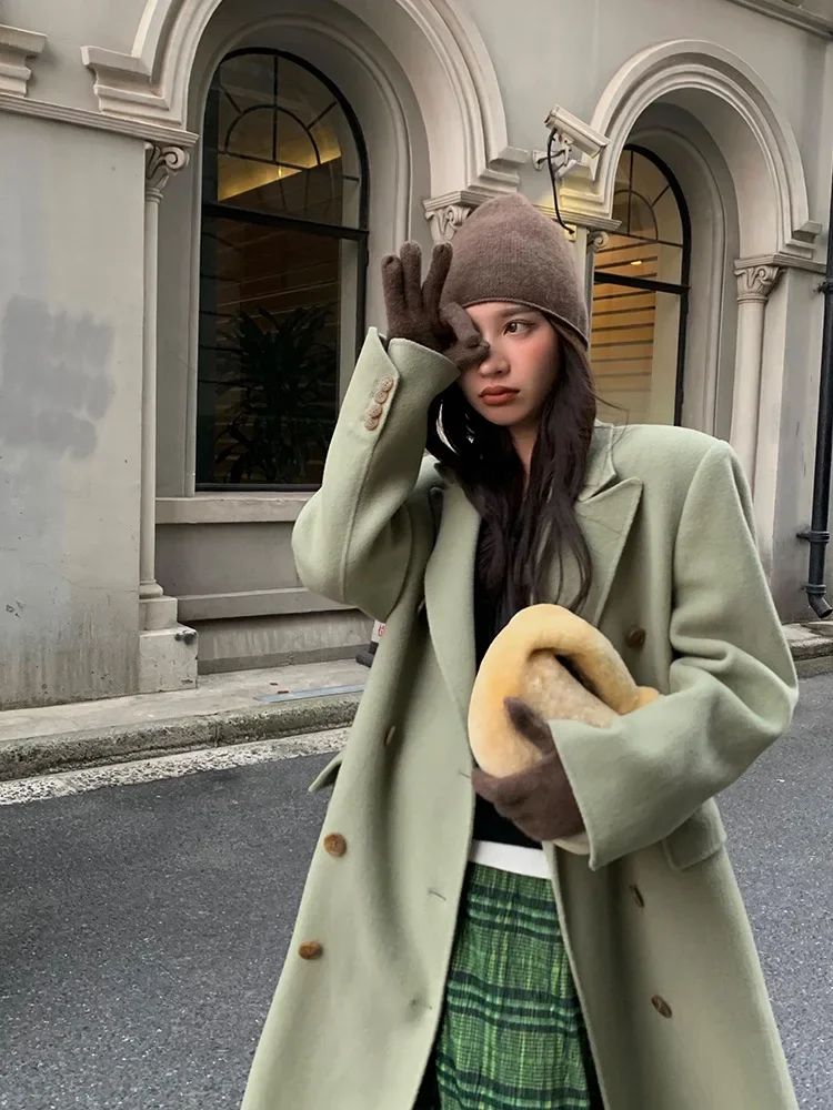 Autumn and Winter Coat New Double-sided Cashmere Coat Female Medium-length Temperament Fashion Wool Tweed Coat Coats for Women