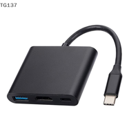 1Pcs Type C To HD Converter Extend OTG Adapter 3 In 1 Type C 3.0 HUB With HDMI 4K Splitter USB Disk Card Reader PD Charger Dock