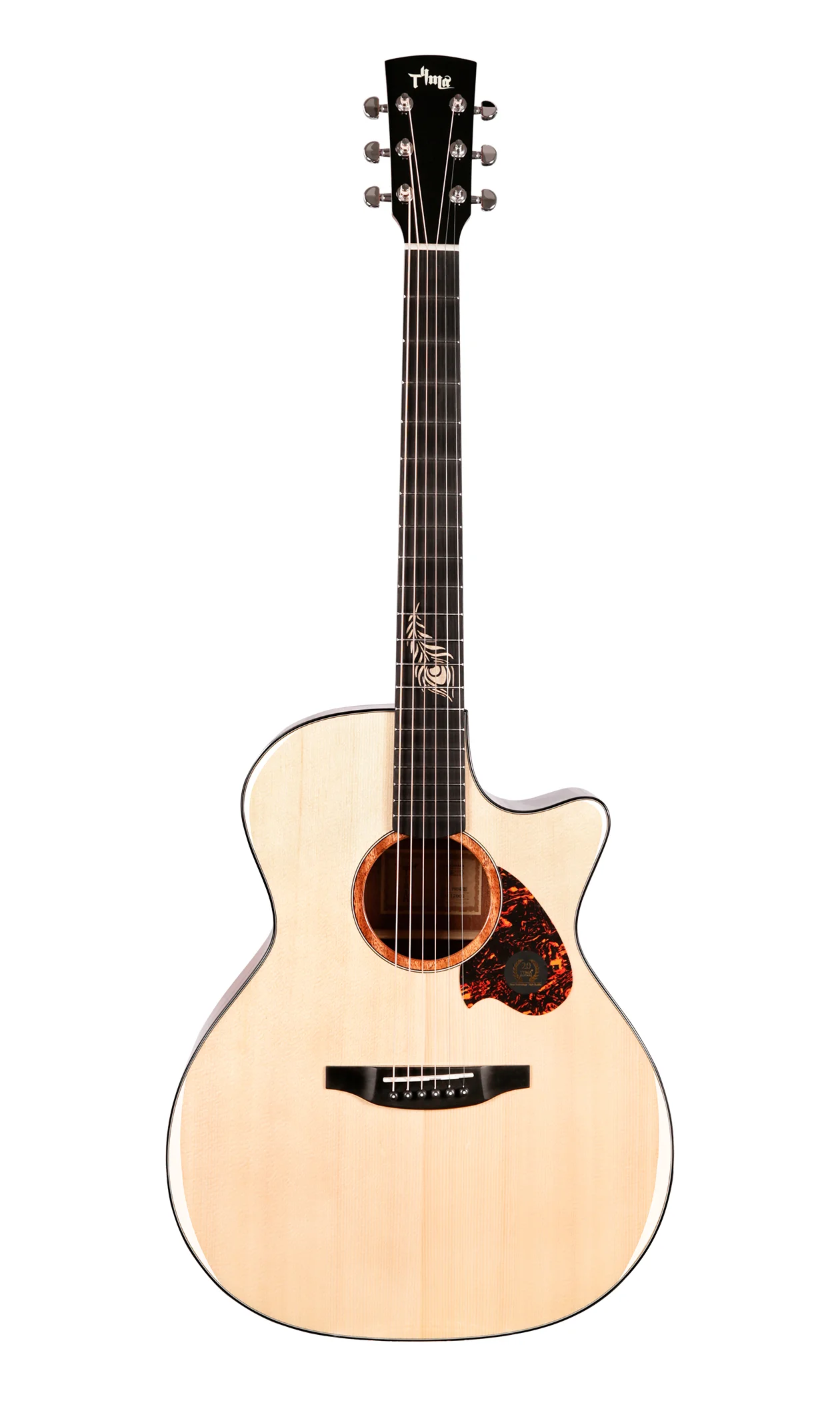 TYMA TG5 Sparrow Pro 41 Inch Acoustic Guitar Solid Sitka Spruce Top Sapele Back and Sides Tech Ebony Fingerboard