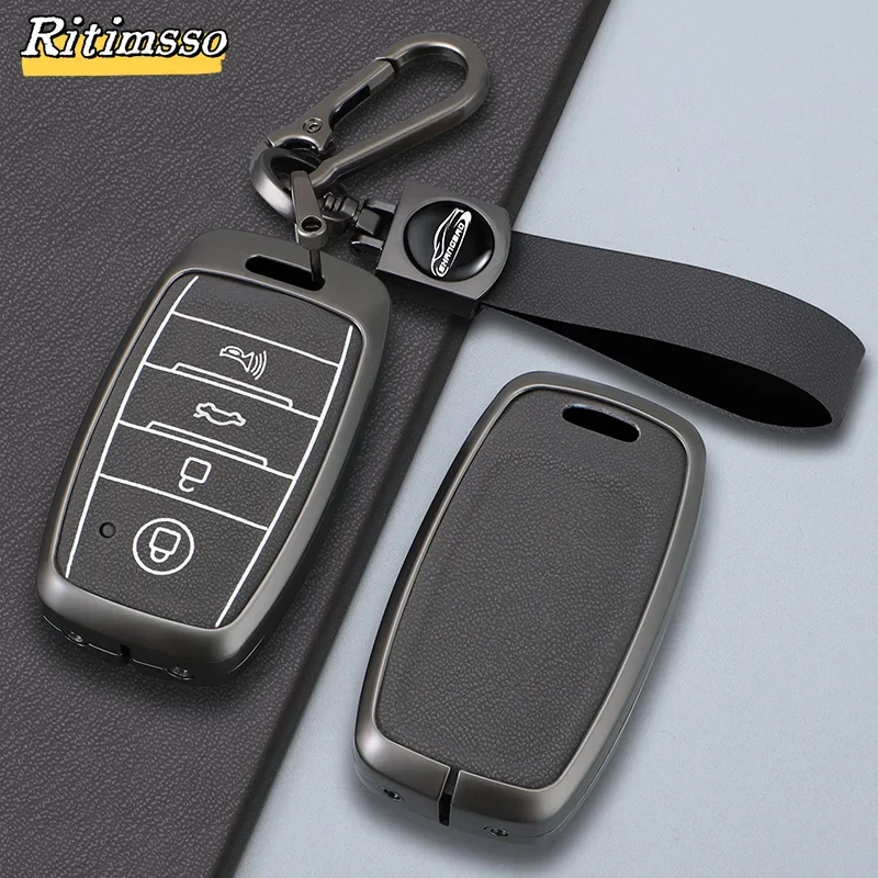 Funda de aleación para mando a distancia de coche, carcasa Fob para KIA Sportage, Cerato, Optima, K2, K3, K4, K5, RIO, Picanto, Soul, Sorento, Sedona, 3 y 4 botones