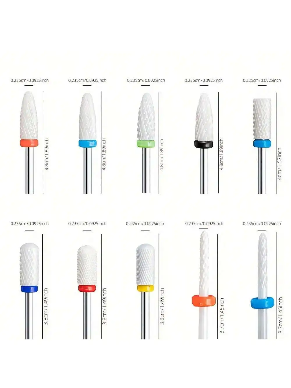 5個入り セラミック製 ネイルドリルビット バール ジェルポリッシュ除去ツール キューティクル 電動マニキュアファイルキット アクセサリー
