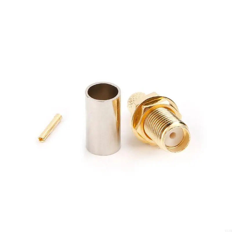 10PCS SMAメスナットバルクヘッドクリンプRG RG142 LMR195 RG400用のRFコネクタ
