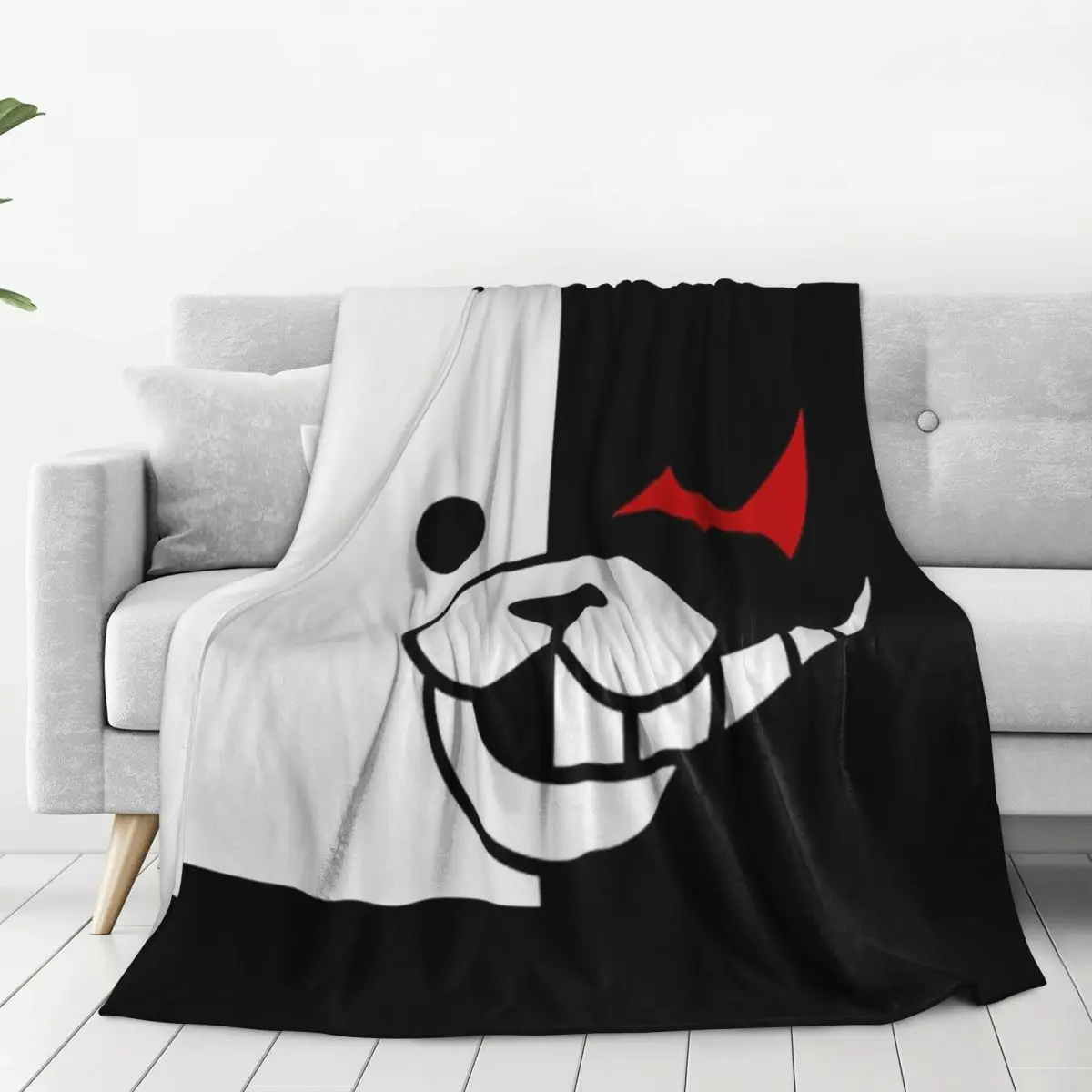 Monokuma Danganronpa Blankets Flannel Super Soft Sofa Throw Blankets For Home Bedroom Office Throws Bedspread Quilt