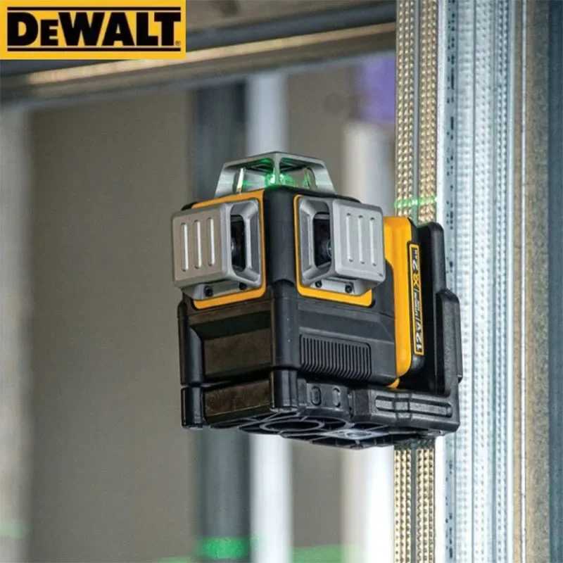 Dewalt-Niveau laser professionnel DW089LG 12V, batterie 3 côtés x 360, 12 lignes horizontales et verticales, lumière verte pour l'extérieur