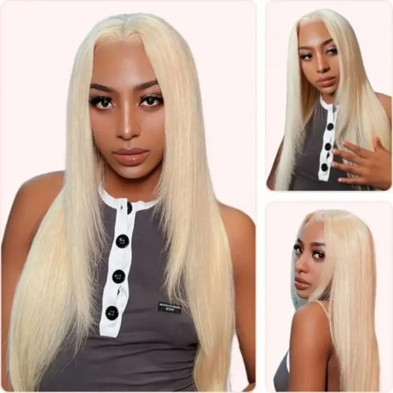 613 Blond Lace Frontal Wig Human Hair Straight 250 Density 13x6 HD Transparent Lace Front Wigs Lace Frontal Wig For Women 13x4