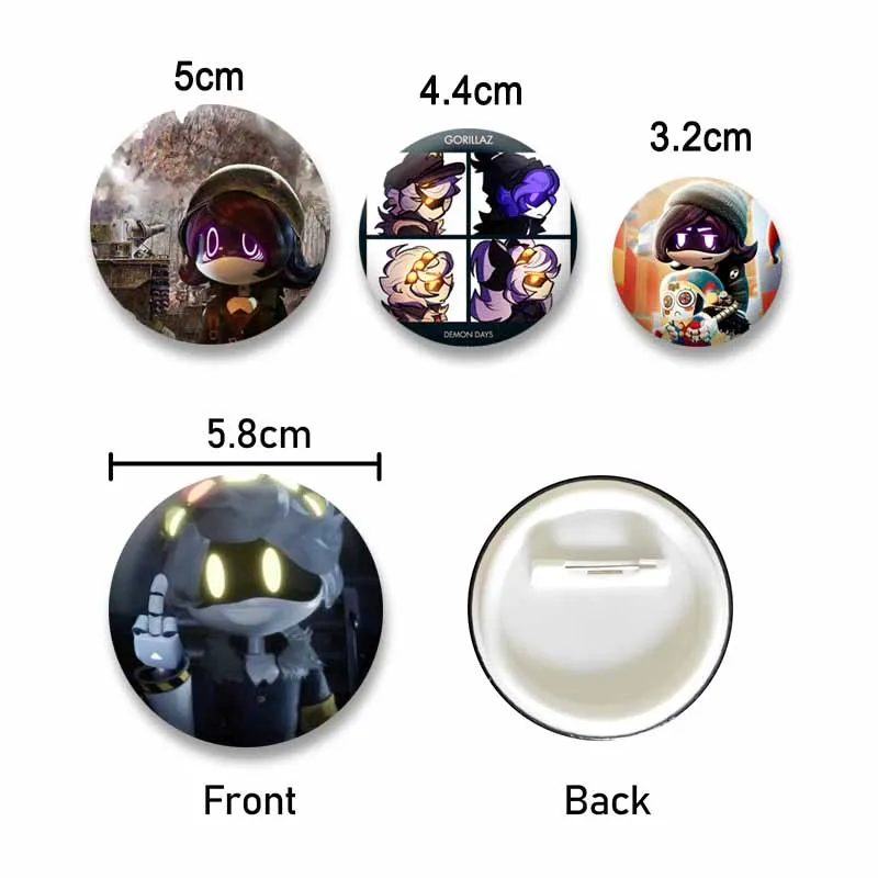 Horror Anime Murder Drones Badges Pins for Clothes Cyn N J Cartoon Round Brooches on Backpack Briefcase Decoration Accessories