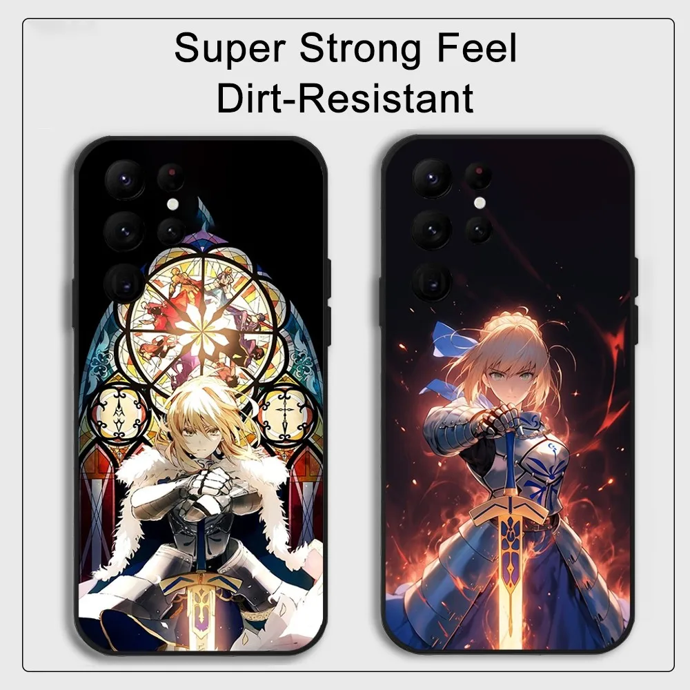 Fate Zero Stay Night Saber Phone Case Samsung S series s20 s21 s22 s23 s24 FE Plus Ultra TPU Soft to Skin-friendly case