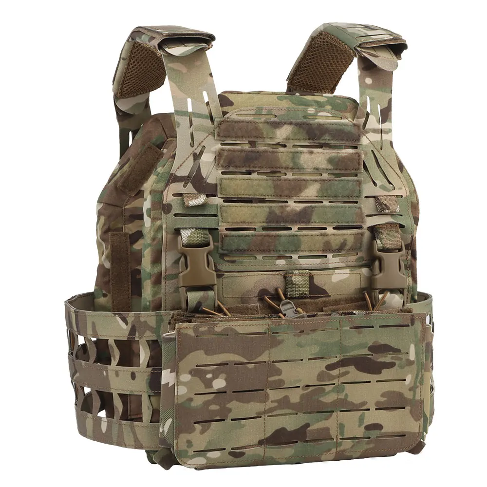 Wosport LG3V2 Plate Carrier Laser Cut MOLLE Vest Triple 5.56 Panel 20mm Buckle Padded Shoulder Pads for Airsoft Tactical Gear