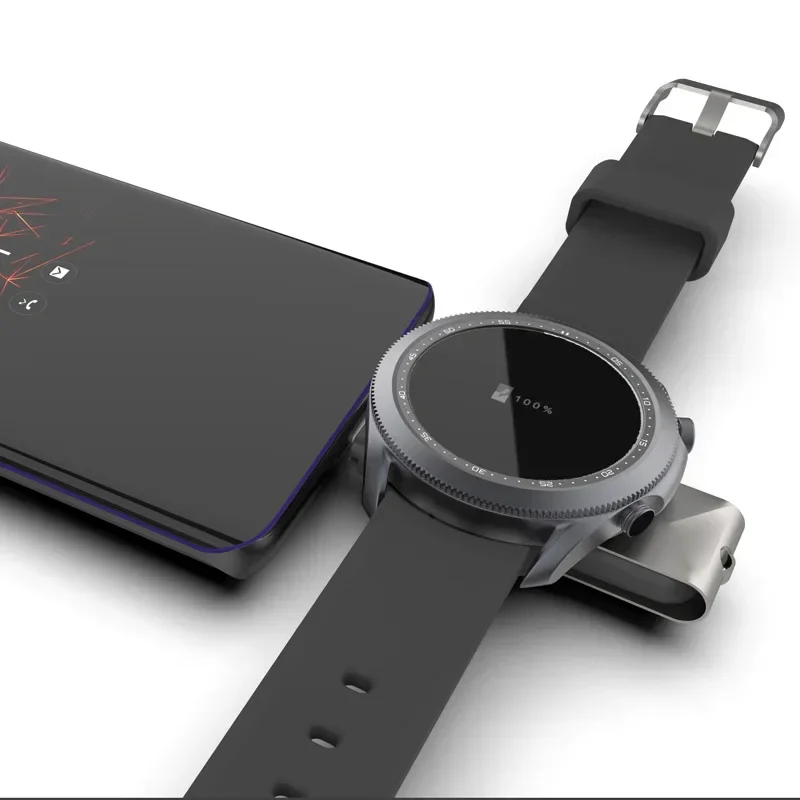 قاعدة شاحن ساعة الجيب لساعة سامسونج جالاكسي 3/4/أكتيف 2/1 حامل محطة شحن منفذ USB لاسلكي محمول من النوع C
