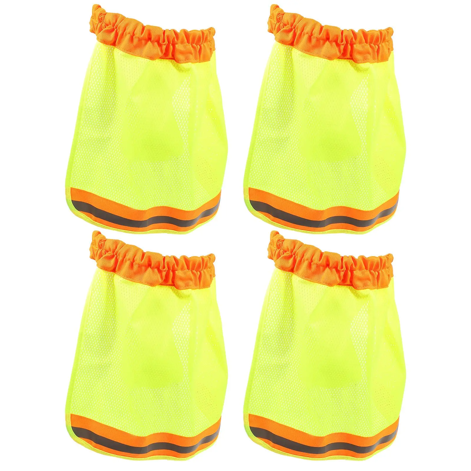 

4 Pcs Safety Sunshade Kits Hard Hat Visor Mesh Reflective Cover Fluorescent Yellow Neck Shade Protective Mesh