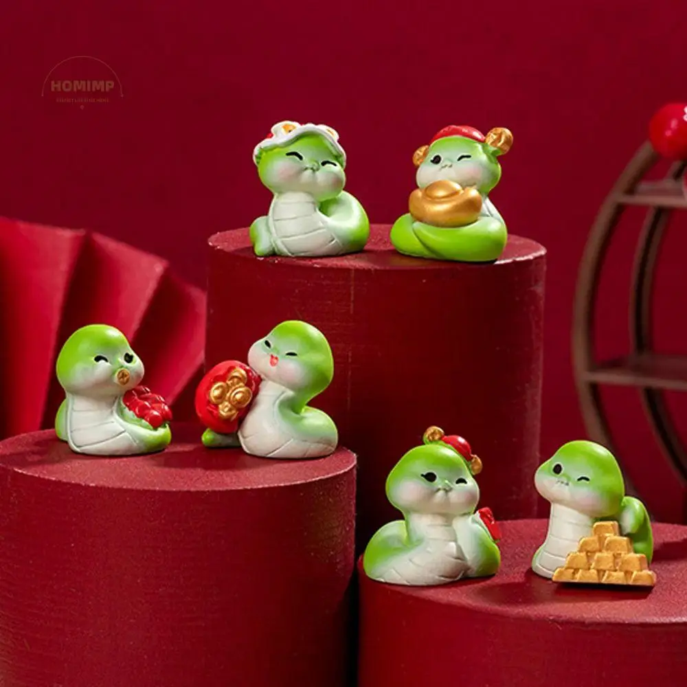 

Cute Mini Lucky Snake Figurine Traditional Resin Crafts Small Snake Ornament Blessing Zodiac Snake 2025 Snake Year Mascot