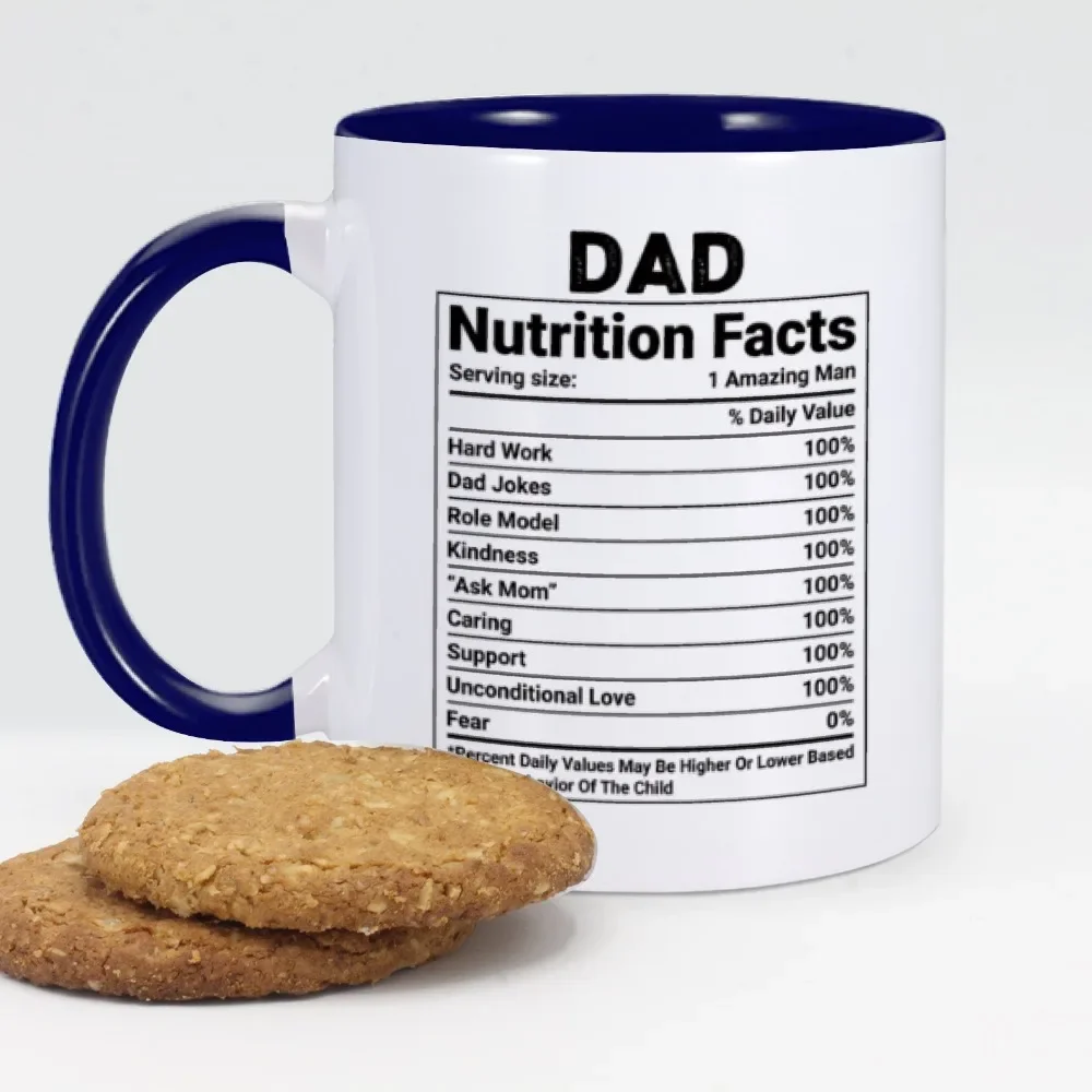 Dad Nutritional Facts Coffee Mug Ceramics Cup for Papa Daddy Stepdad Father’s Day Gift Best Dad Ever Cups Cool Gifts from Kids