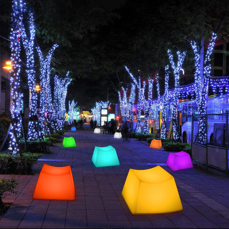 Fashion Outdoor Luminous Keyboard Chair Cube Desk Lamp Decorative Stool LED Bar Furniture