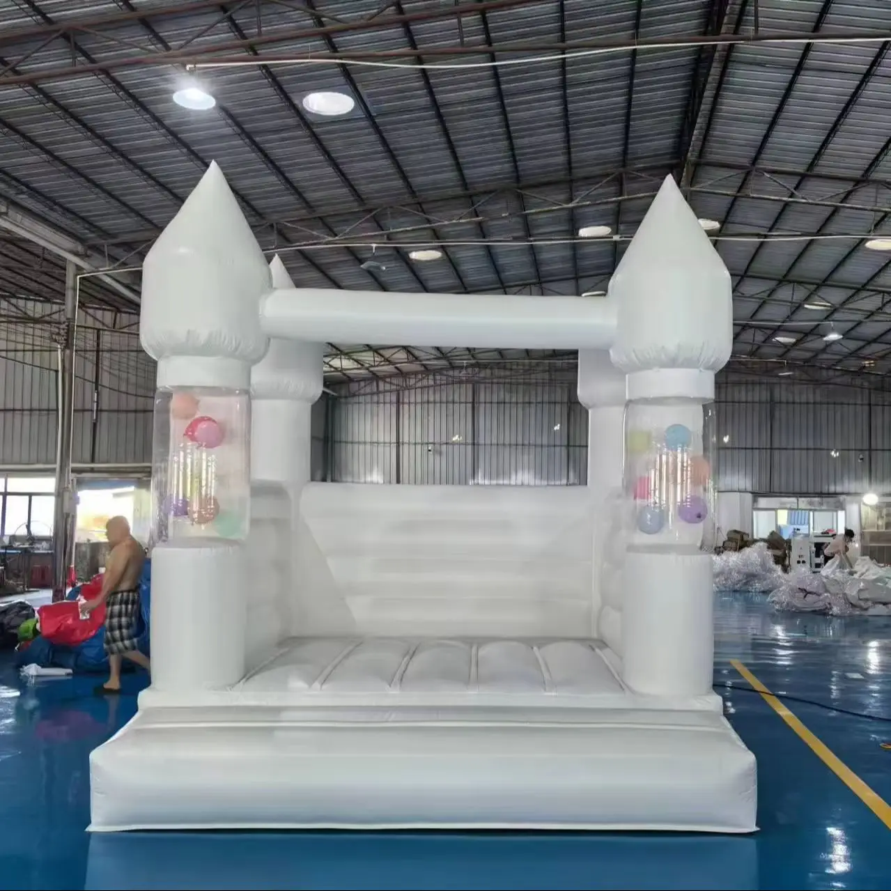 Red Bounce House Commercial Luxury White Wedding Bouncer Jumping Inflatable Castle