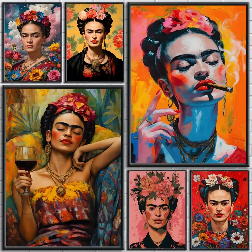 Póster de lienzo de ANIME Hot ART F-Frida Kahlo, sin arrugas, resistente al agua, decoración de pared Ideal para el hogar, todos los espacios