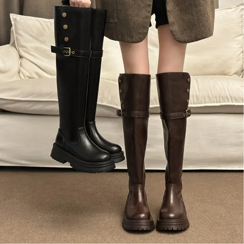 

2025 New Over-the-Knee Fashion Boots for Women Large Tube Thick Leg Slimming Plus Size Long Boots High Tube Boots